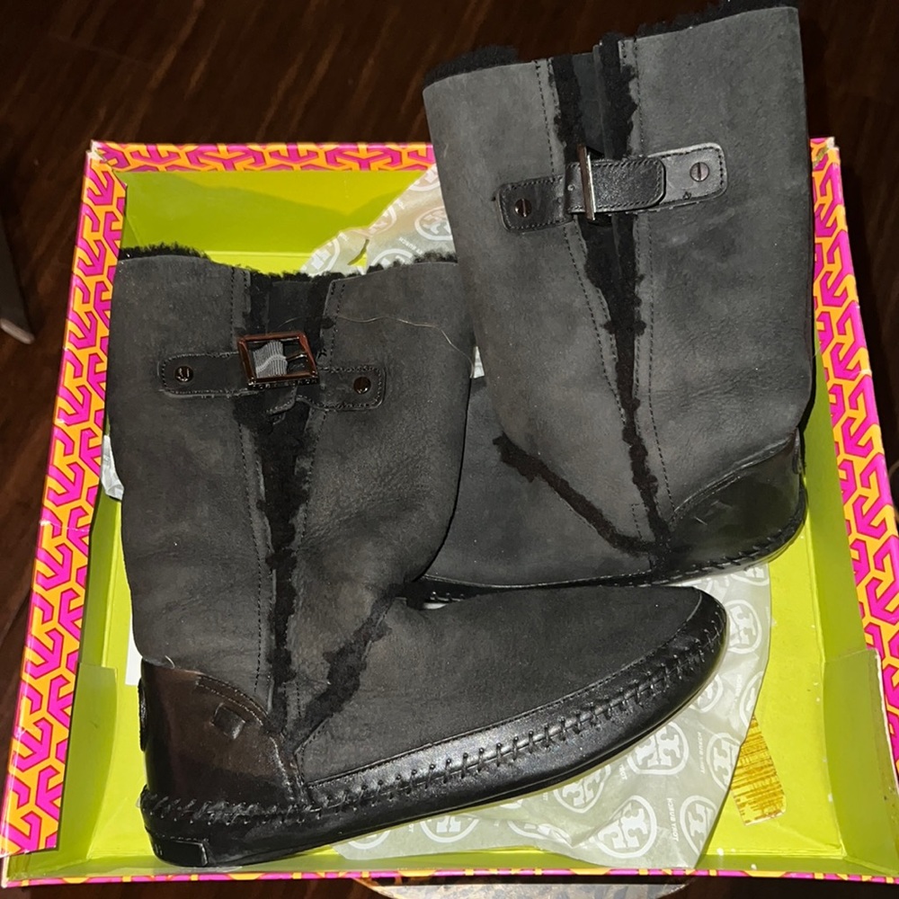 Tory Burch Boho Buckle winter boots